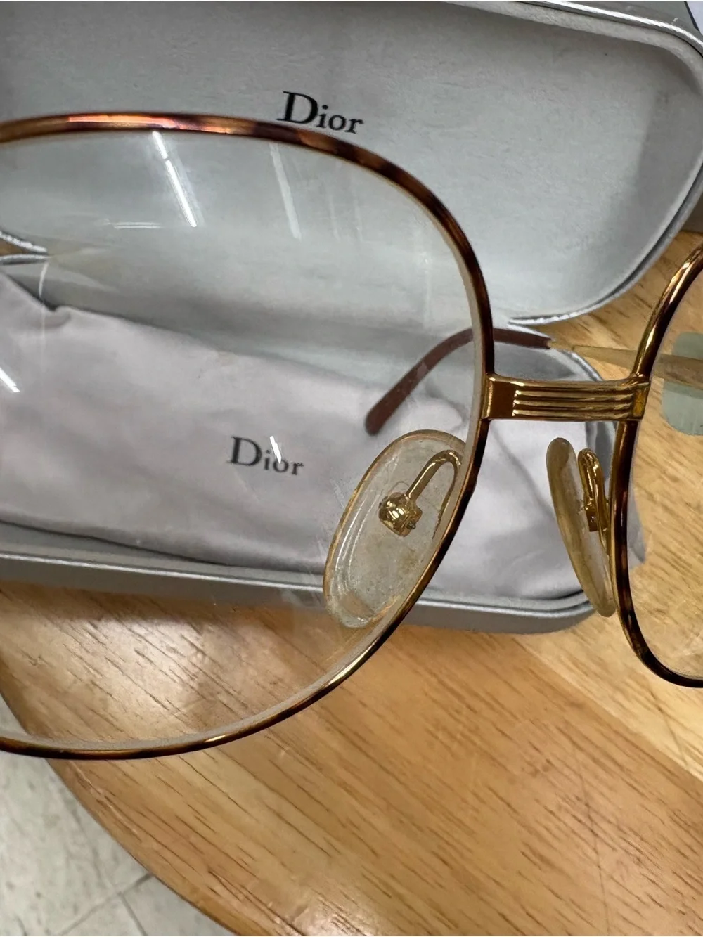 Dior Gold and Brown Round Frame Glasses Christian Dior - Picture 6 of 8